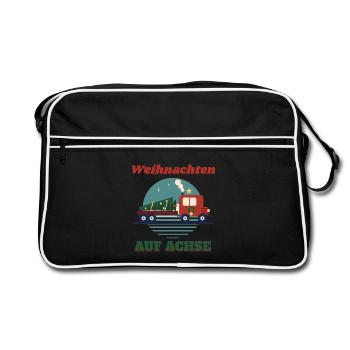 Weihnachten auf Achse – Retro LKW Fernfahrer - Retro Tasche - Schwarz/Weiß - Vorne