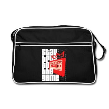 Stay True To The Game - Hip Hop Statement - Retro Tasche - Schwarz/Weiß - Vorne