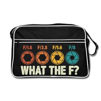 Fotografenfotografie-Blende: Was zum F? - Retro Tasche - Schwarz/Weiß - Vorne