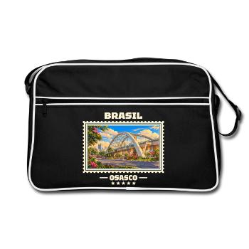 Brasilien Osasco Vintage Reisemarke - Retro Tasche - Schwarz/Weiß - Vorne