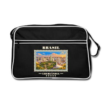 Brasilien Uberlândia Vintage Reisemarke - Retro Tasche - Schwarz/Weiß - Vorne