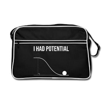 I Had Potential - Physiker & Nerd Geschenk - Retro Tasche - Schwarz/Weiß - Vorne