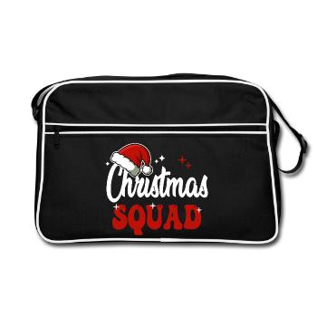 Weihnachtsmannschaft - Retro Tasche - Schwarz/Weiß - Vorne