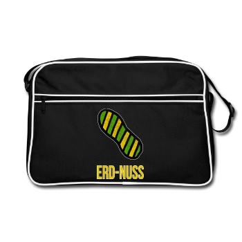 Erdnuss Erdung Elektriker-Witz Wortspiel - Retro Tasche - Schwarz/Weiß - Vorne