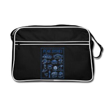 Sydney, Australien Ikonische Wahrzeichen - Retro Tasche - Schwarz/Weiß - Vorne