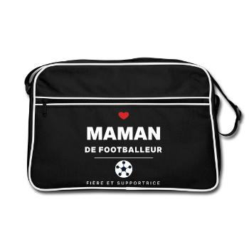 Fußball-Mama – Fußball-Mama-Geschenk - Retro Tasche - Schwarz/Weiß - Vorne