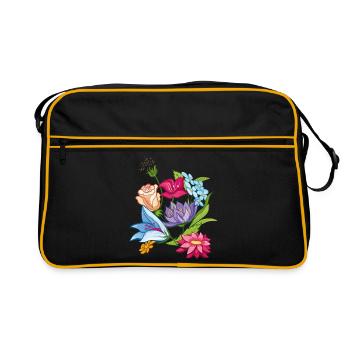 Spring Flowers - Retro Bag - black/gold - Front