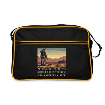 Patrouillen in der Mojave - Retro Tasche - Schwarz/Gold - Vorne