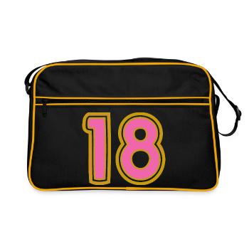 18. 18 YEARS OLD. 18th ANNIVERSARY - Retro Bag - black/gold - Front