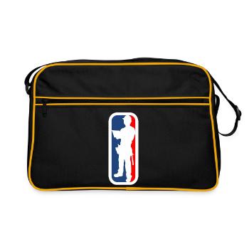 Bauarbeiter Logo - Retro Tasche - Schwarz/Gold - Vorne