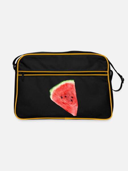 Wassermelone - Retro Tasche - Schwarz/Gold
