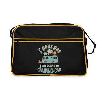 Camping-Car Je Me Barre Humour Voyage Liberté - Sac Retro - noir/or - Devant