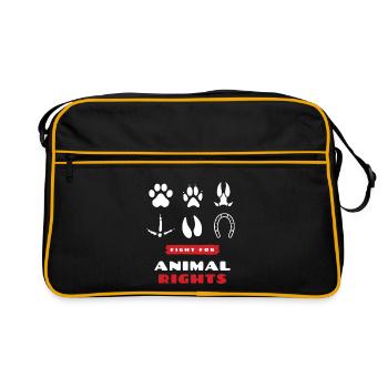 droits des animaux - Sac Retro - noir/or - Devant