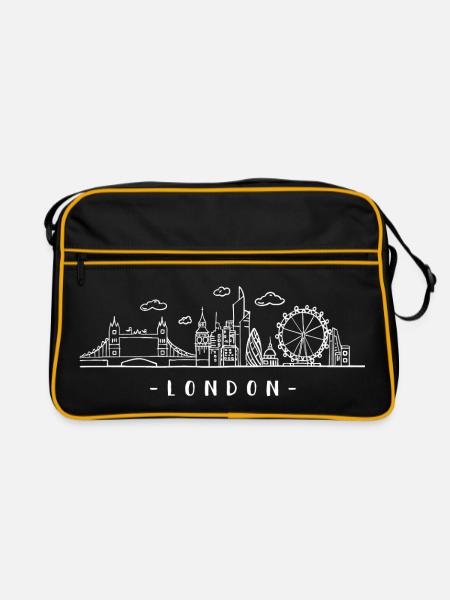 London Capital England Skyline Tower-Bridge - Retro Bag - black/gold
