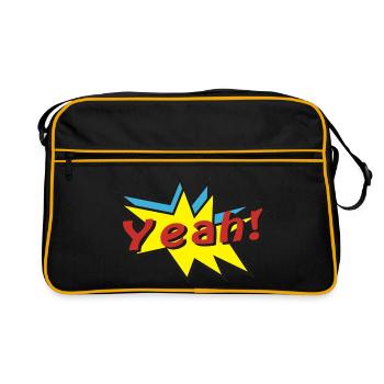 yeah comic - Retro Tasche - Schwarz/Gold - Vorne