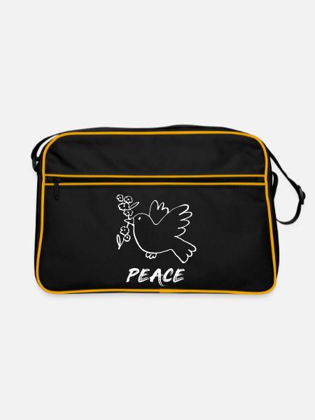 Peace / Peace / Peace Dove - Retro Bag - black/gold - Front