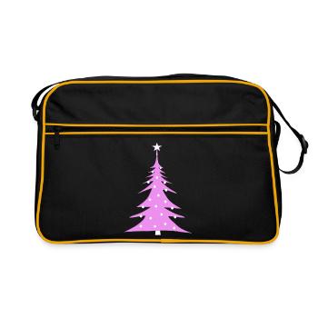 Weihnachtsbaum - Retro Tasche - Schwarz/Gold - Vorne