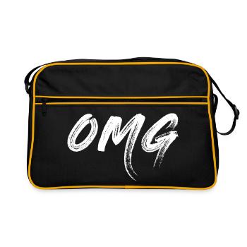 OMG, weiß - Retro Tasche - Schwarz/Gold - Vorne