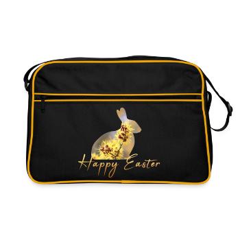 Happy Easter rabbit - Retro Tasche - Schwarz/Gold - Vorne
