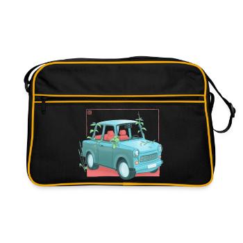 Trabi avec des plantes - Sac Retro - noir/or - Devant