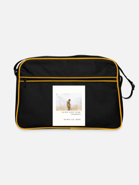 Du bist viel mehr - Retro Tasche - Schwarz/Gold