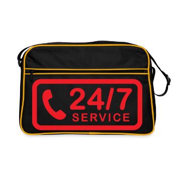 Service 24h/24 et 7h/24 - Sac Retro - noir/or - Devant