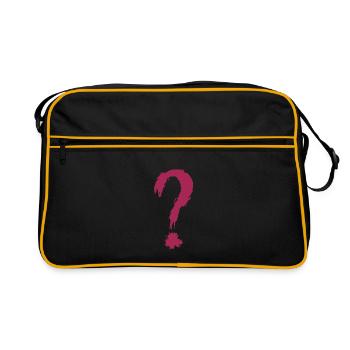 Fragezeichen - Retro Tasche - Schwarz/Gold - Vorne