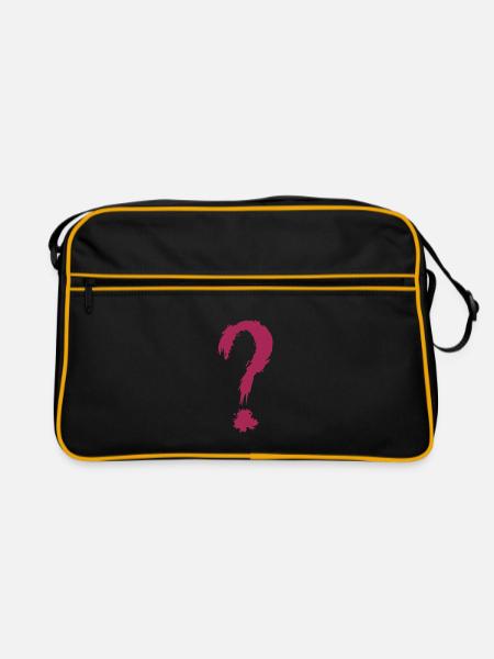 Fragezeichen - Retro Tasche - Schwarz/Gold