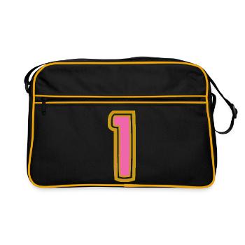 1. 1 AN. 1er ANNIVERSAIRE. ANNIVERSAIRE 1 AN - Sac Retro - noir/or - Devant