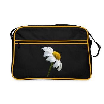 Margerite Gänseblume - Retro Tasche - Schwarz/Gold - Vorne