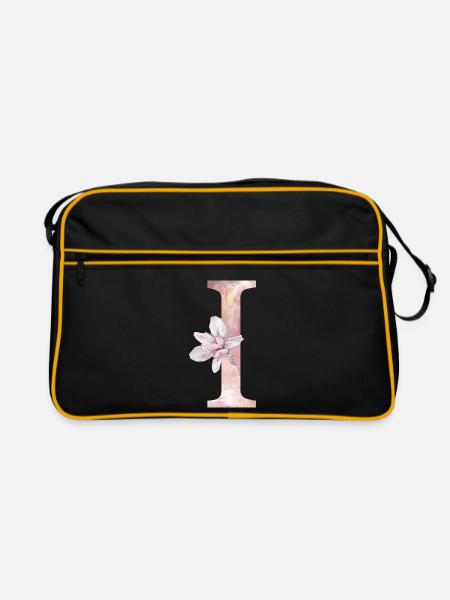 Buchstabe I - Retro Tasche - Schwarz/Gold