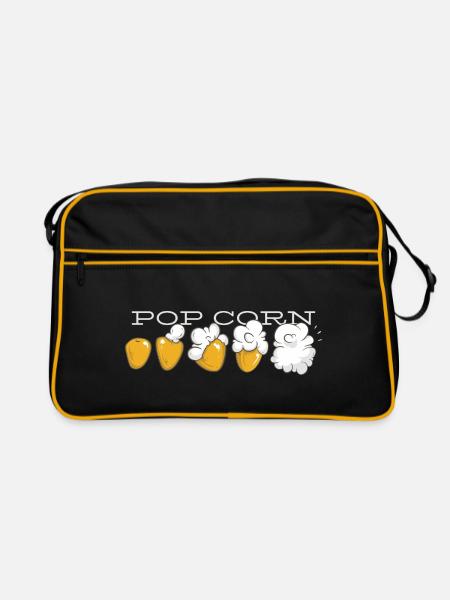 Popcorn Evolution - Retro Tasche - Schwarz/Gold - Vorne