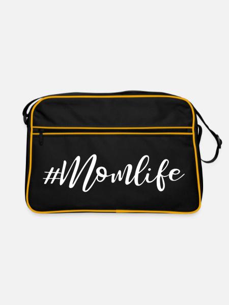 Momlife - Slogan Design - Retro Bag - black/gold - Front