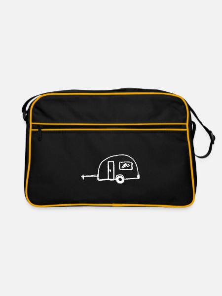 wohnwagen weiss - Retro Tasche - Schwarz/Gold