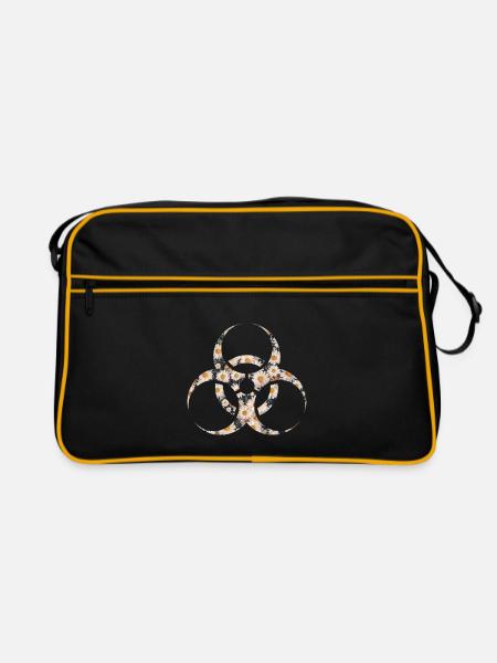Gänseblümchen Biohazard - Retro Tasche - Schwarz/Gold