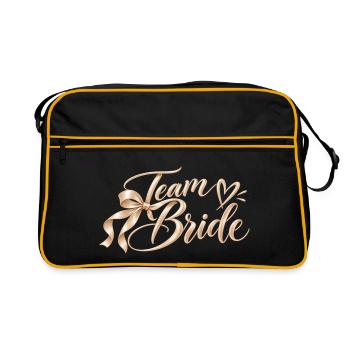 Team Bride Roségold  - Retro Tasche - Schwarz/Gold - Vorne