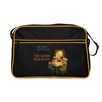 Eines Tages werden das die guten alten Zeiten sein - Retro Tasche - Schwarz/Gold - Vorne
