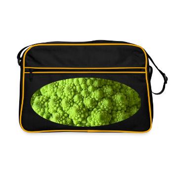 Romanesco-Brokkoli - Retro Tasche - Schwarz/Gold - Vorne