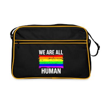 We Are All Human - Retro Tasche - Schwarz/Gold - Vorne