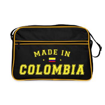 Made in Colombia | College Look Geschenk - Retro Tasche - Schwarz/Gold - Vorne