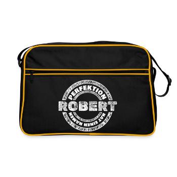 Robert - Retro Tasche - Schwarz/Gold - Vorne