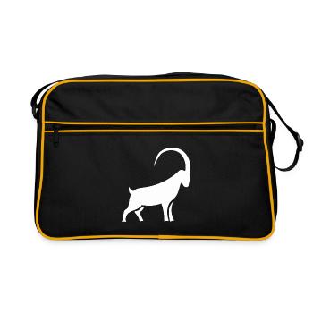 Ram Silhouette Geometrisches Muster - Retro Tasche - Schwarz/Gold - Vorne