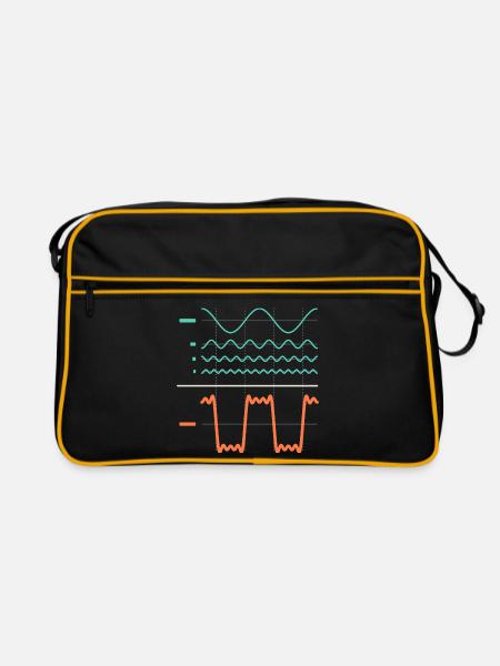 Additive Synthese: Obertöne und Rechteckwelle - Retro Tasche - Schwarz/Gold
