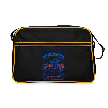 St Edinburgh Scotland Tartan Dog Walkers Oct - Retro Tasche - Schwarz/Gold - Vorne