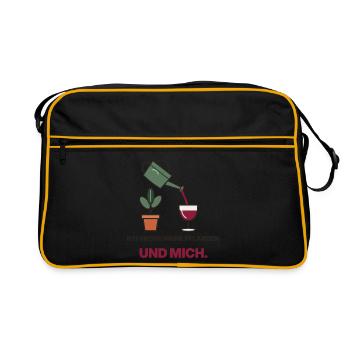 Gießen mit Wein und Grün - Retro Tasche - Schwarz/Gold - Vorne