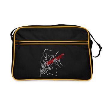 Akustikgitarre Bassist Musiker Gitarre Vintage - Retro Tasche - Schwarz/Gold - Vorne