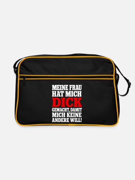 Bauch Wächst Weil Ehefrau Lecker Backt - Retro Tasche - Schwarz/Gold