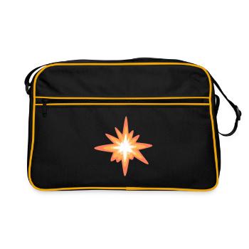 Sonnenstern-Explosion Retro - Retro Tasche - Schwarz/Gold - Vorne