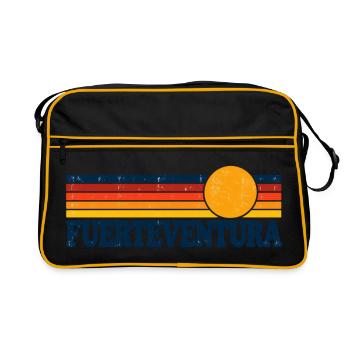 Fuerteventura Sonnenuntergang - Spanien - Kanaren - Retro Tasche - Schwarz/Gold - Vorne