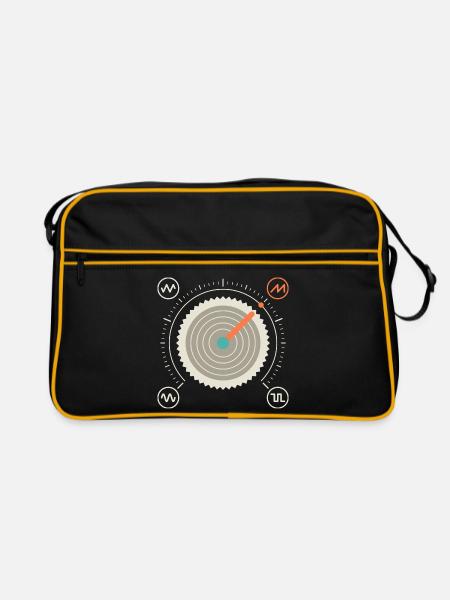 Wellenform-Wahlschalter auf Sägezahn - Retro Tasche - Schwarz/Gold